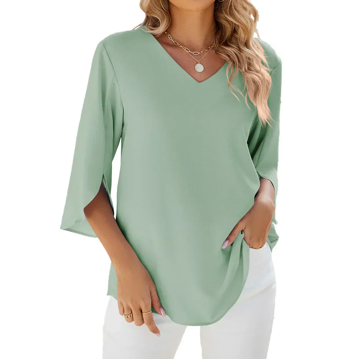 Buannsa® | Unique V-Neck Blouse - Image 8