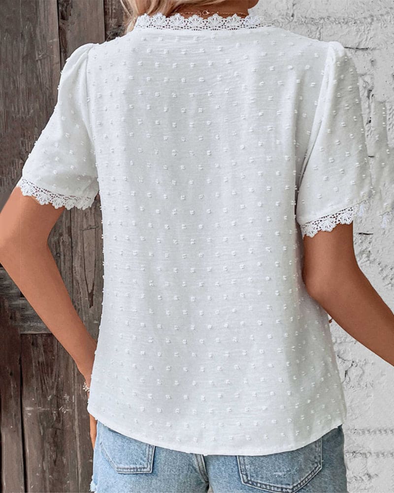 Buansa® | Blouse With Short Sleeves And V-Neck - Image 2