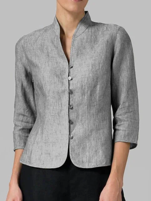 Bubby® | High-Quality Women'S Blouse With A Stand-Up Collar - Image 3