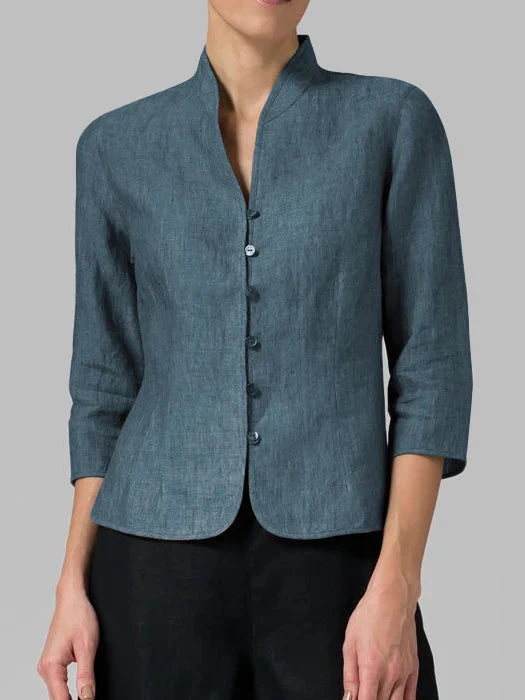 Bubby® | High-Quality Women'S Blouse With A Stand-Up Collar - Image 4