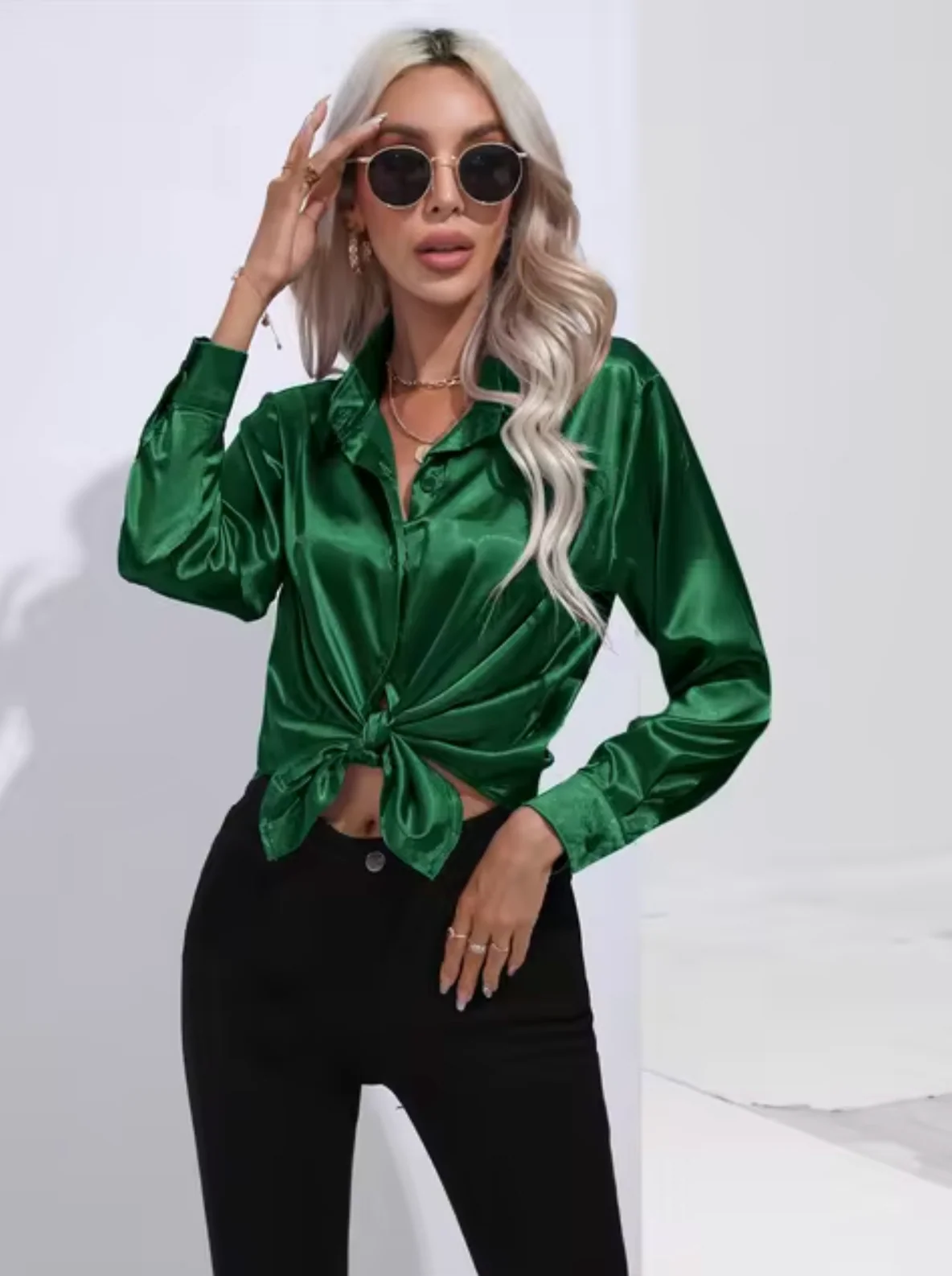Bubeck® | Satin Blouse With Long Sleeves - Image 12