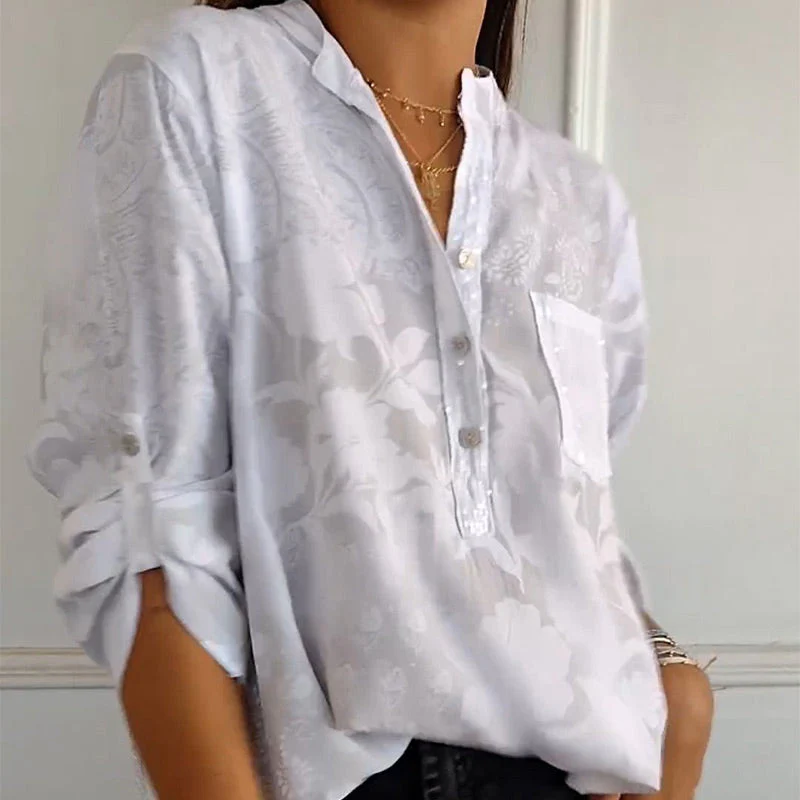 Bubis® | Elegant Printed Blouse With Front Pocket - Image 2