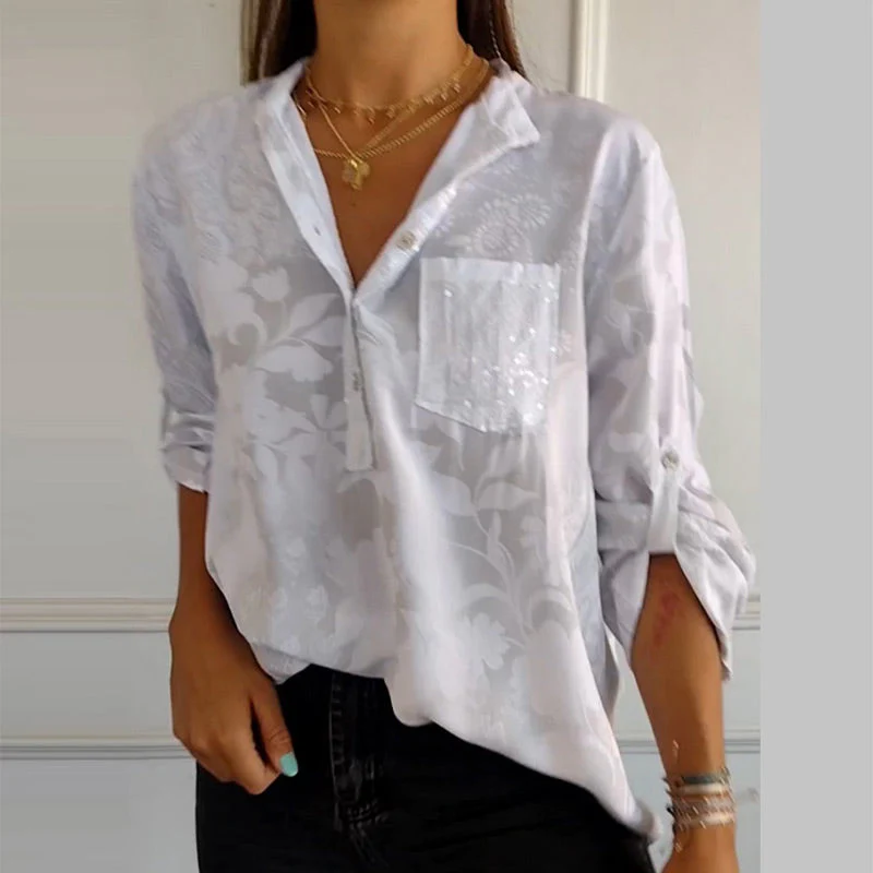 Bubis® | Elegant Printed Blouse With Front Pocket - Image 3
