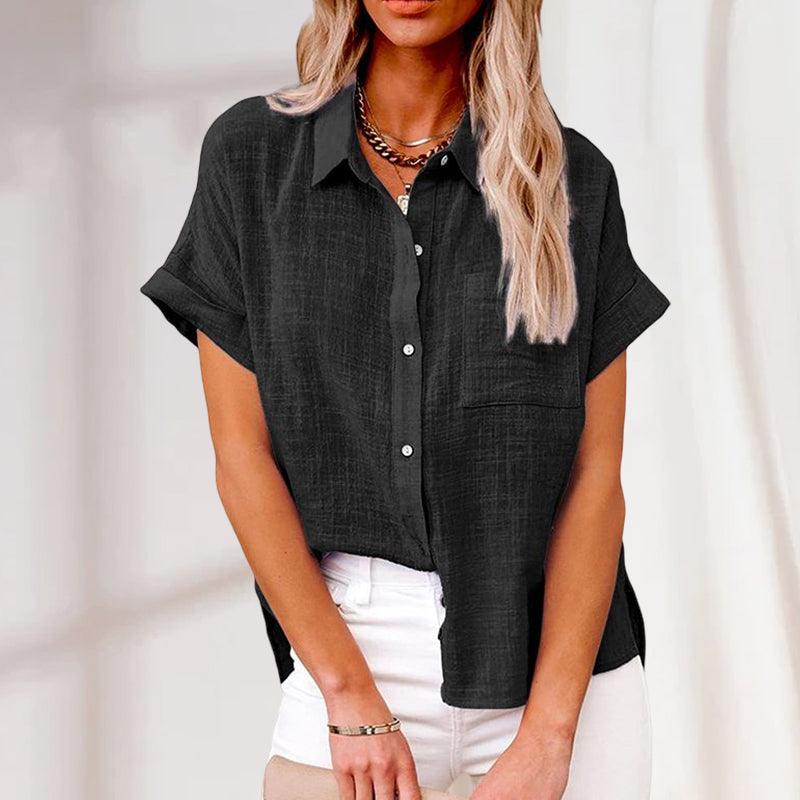 Buc® | Relaxed Linen Blouse With Short Sleeves - Image 5