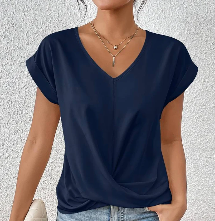Buchek® | Women'S V-Neck Blouse With Short Sleeves - Image 3