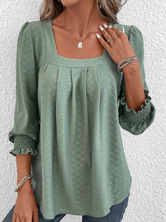 Buchert® | Cotton Blouse With A Square Neckline - Image 2