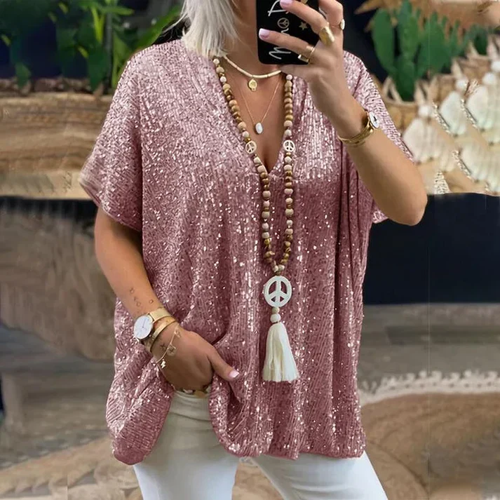Buchet® | V-Neck Sequin Blouse - Image 3