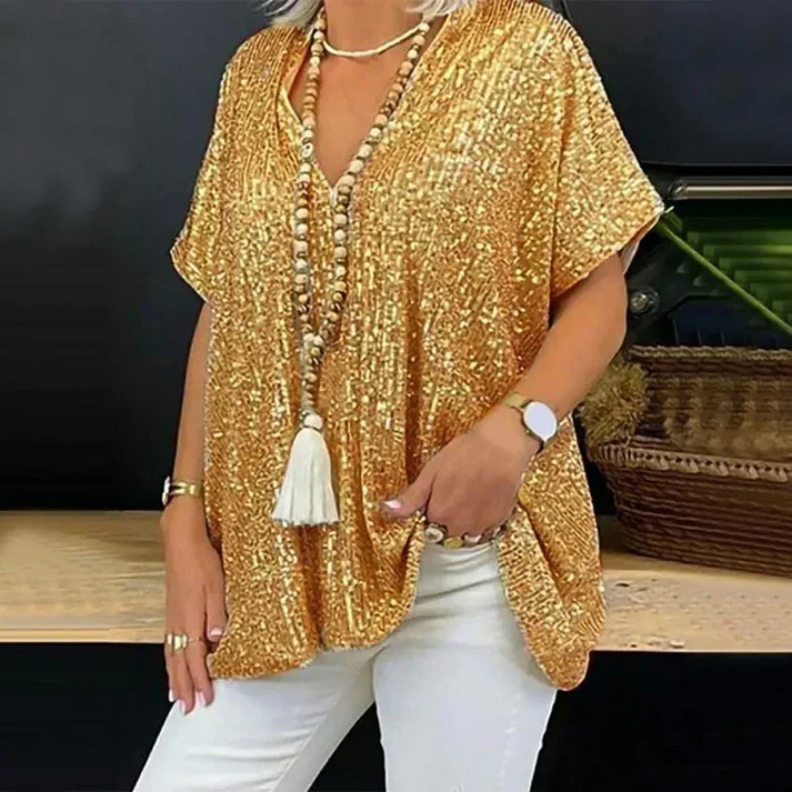 Buchet® | V-Neck Sequin Blouse - Image 4