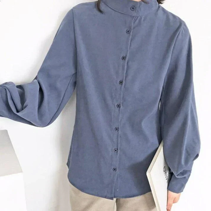 Buchey® | Classic Turtleneck Blouse With Balloon Sleeves - Image 3