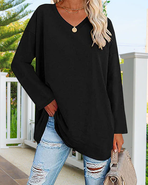 Bucket® | Women'S Blouse With Long Sleeves And V-Neck - Image 7