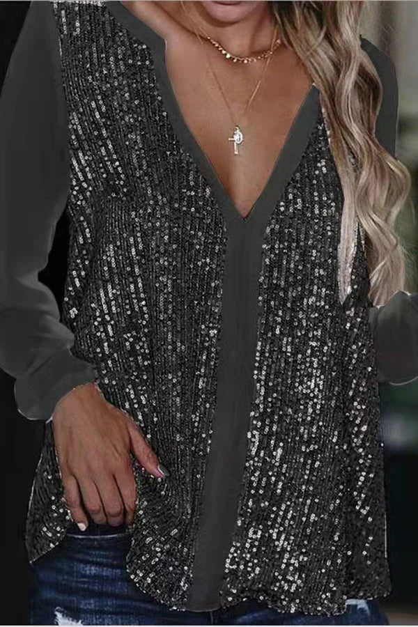 Buckett® | Long Sleeve Glitter Blouse - Image 4