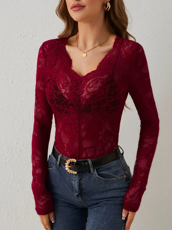 Buckey® | Long Sleeve Top With V-Neck And Lace - Image 11