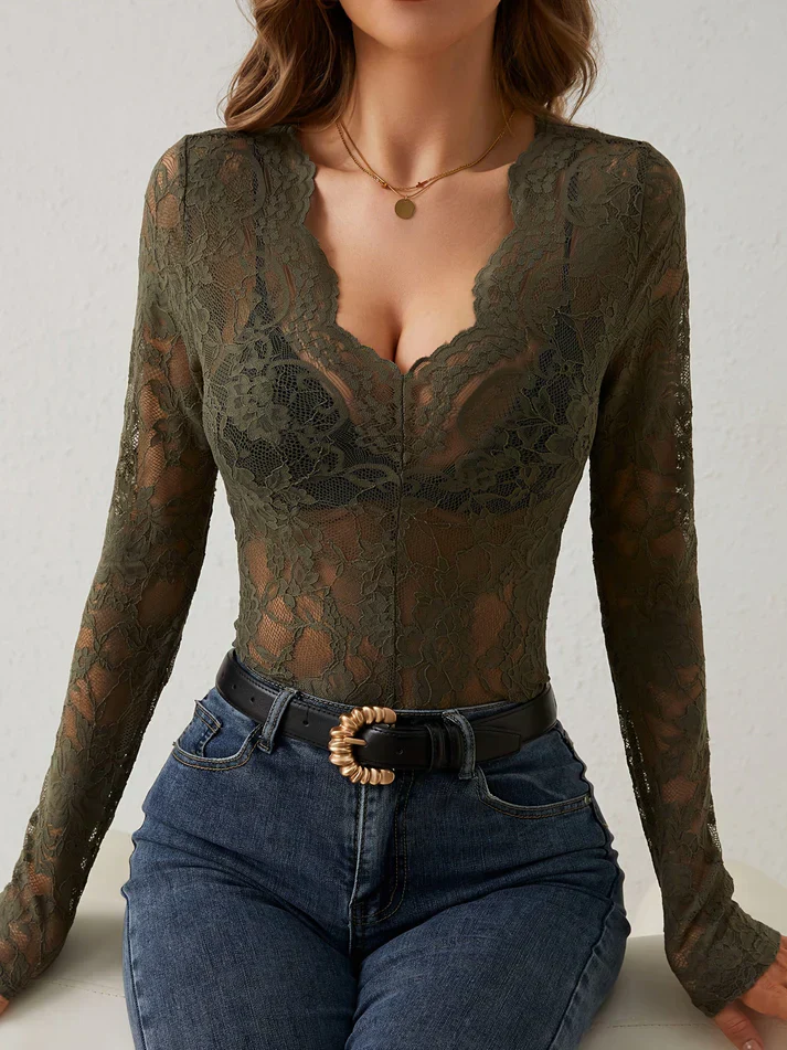 Buckey® | Long Sleeve Top With V-Neck And Lace - Image 6