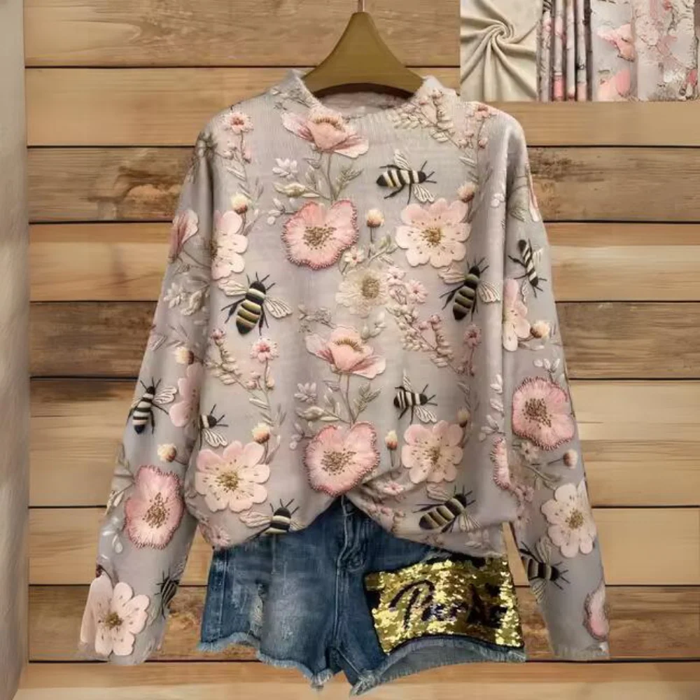 Camila | Casual long sweater with an animal motif - Image 4
