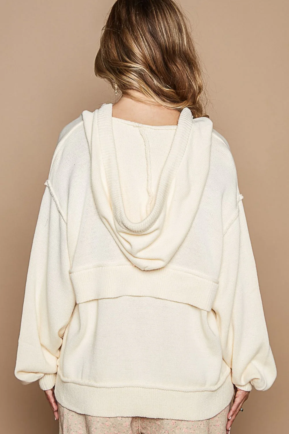 Camila | Half-zip hoodie with dropped shoulders - Image 3