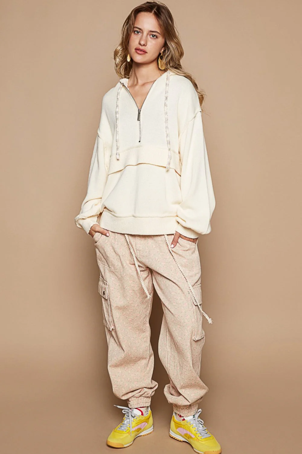 Camila | Half-zip hoodie with dropped shoulders - Image 4