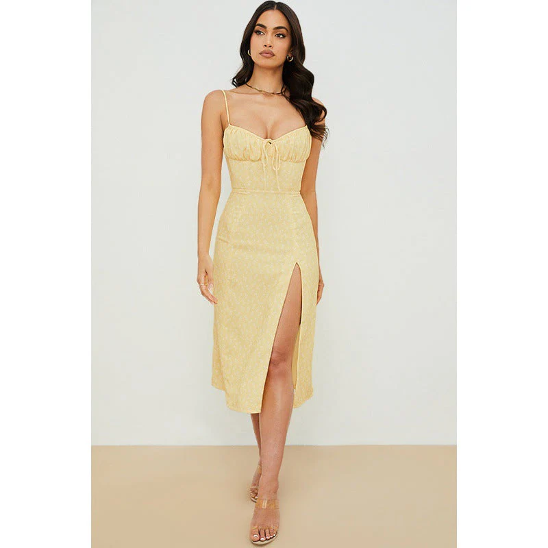Camila® | Women'S Floral Print Maxi Dress With High Slit Design - Image 9