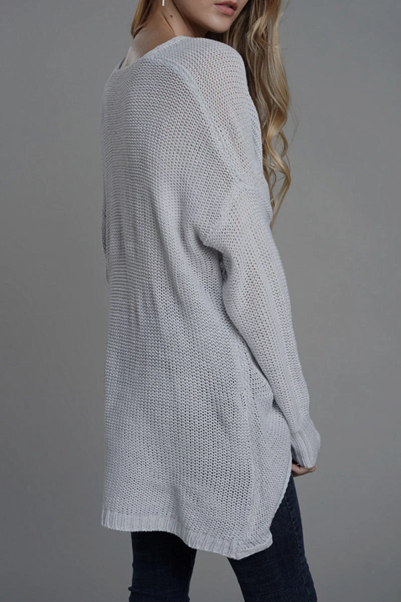 Caridad | Casual solid patchwork V-neck tops - Image 3