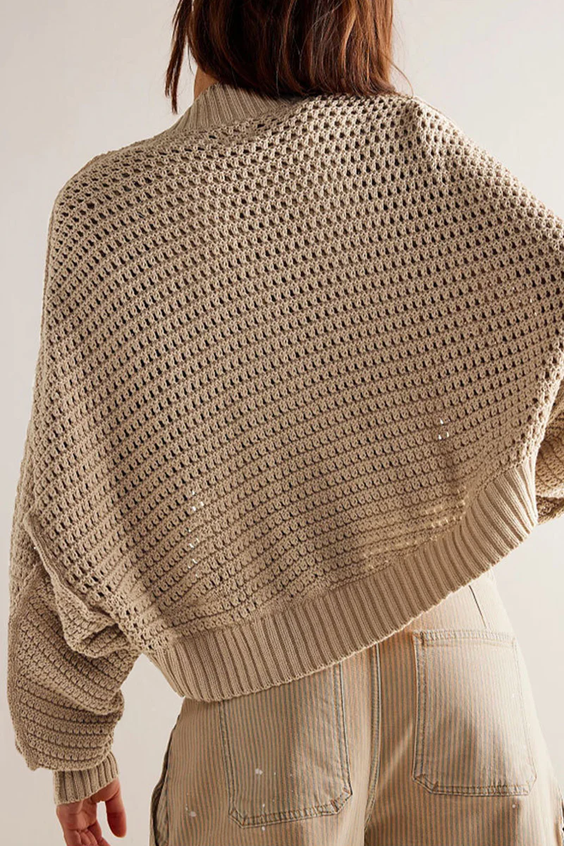 Carina | Casual everyday outerwear with plain woven pattern and cardigan collar - Image 3