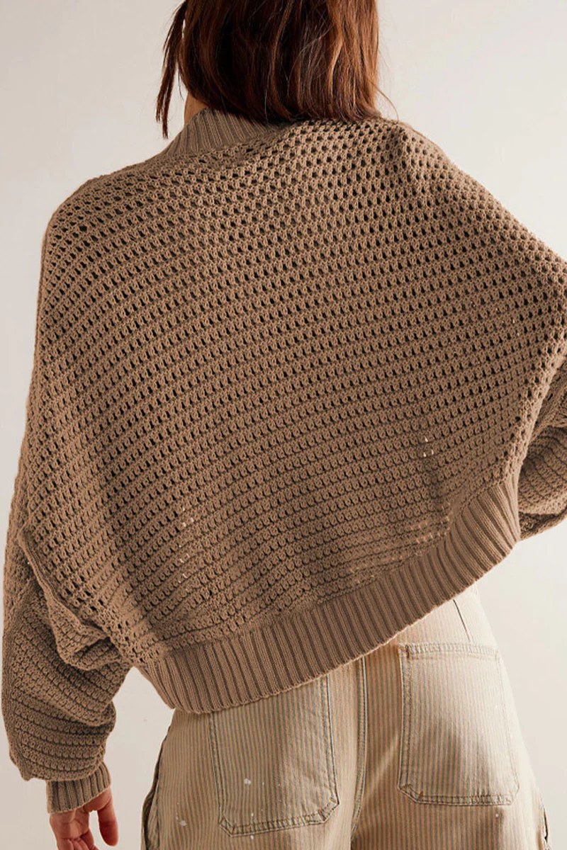 Carina | Casual everyday outerwear with plain woven pattern and cardigan collar - Image 5