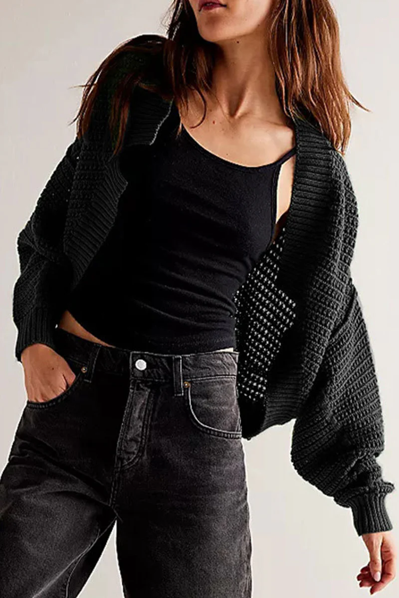 Carina | Casual everyday outerwear with plain woven pattern and cardigan collar - Image 6