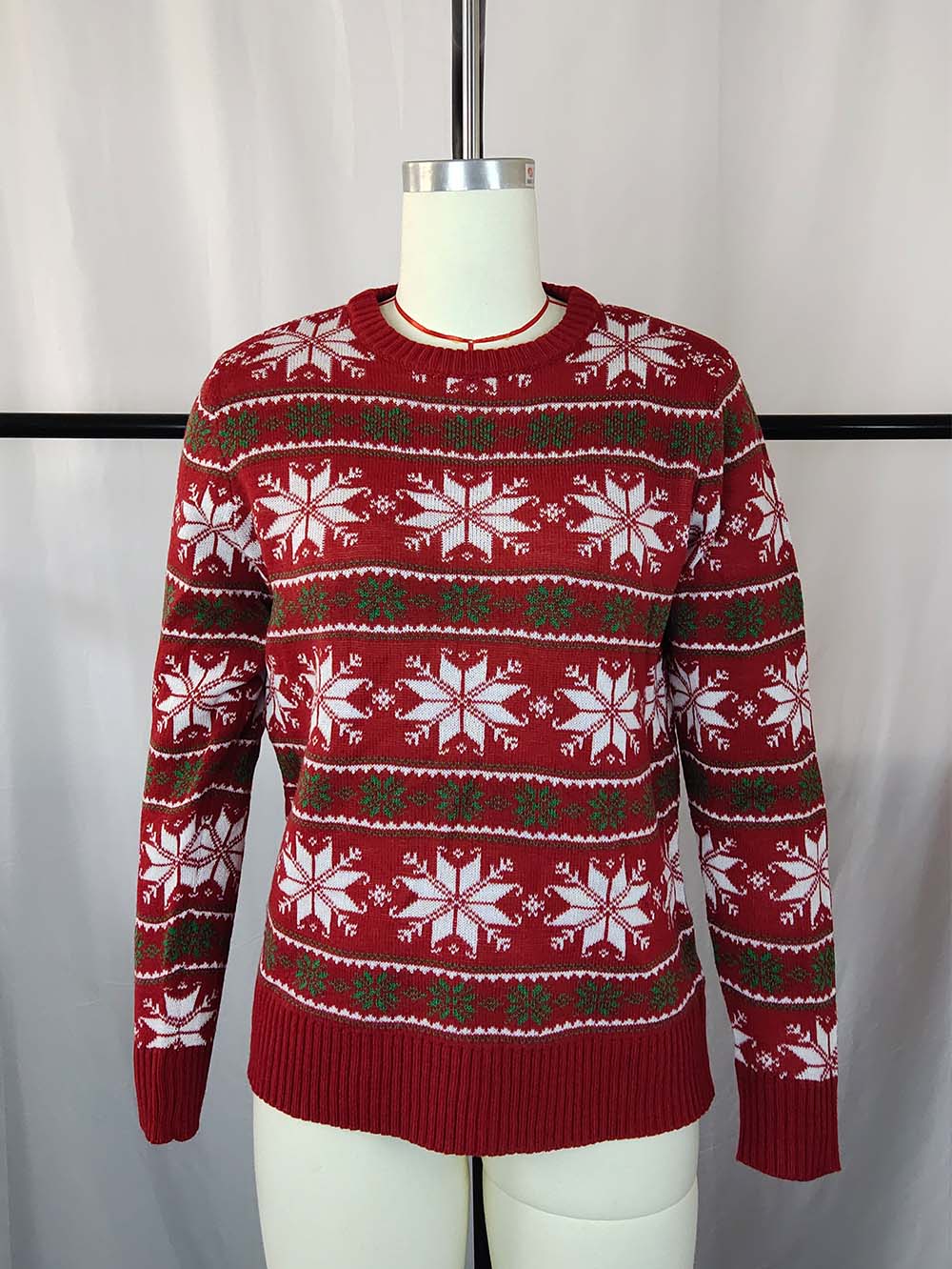 Carina | Knitted Christmas sweater with snowflakes and long sleeves - Image 13
