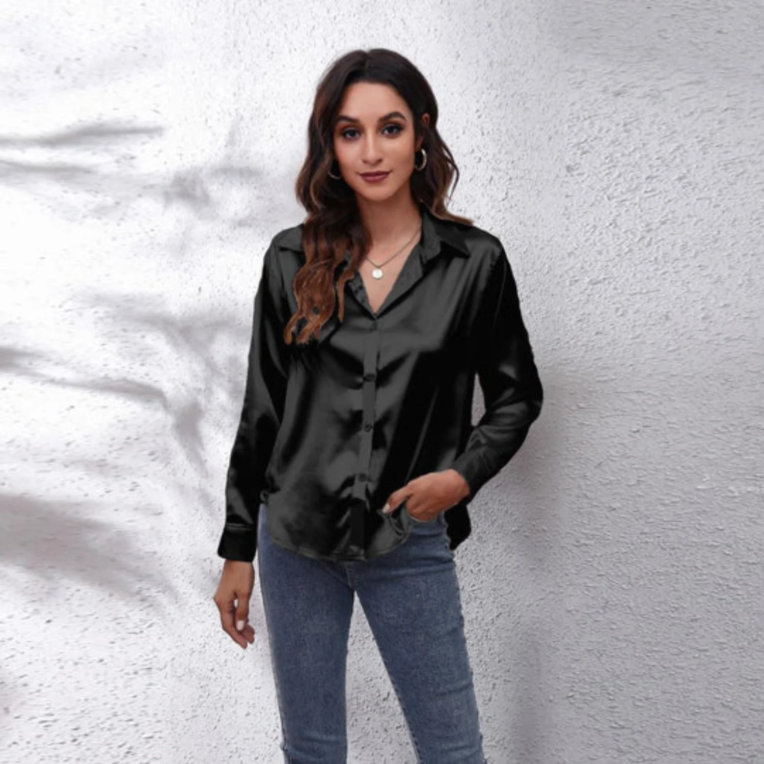Carina | Satin summer blouse for women - Image 7