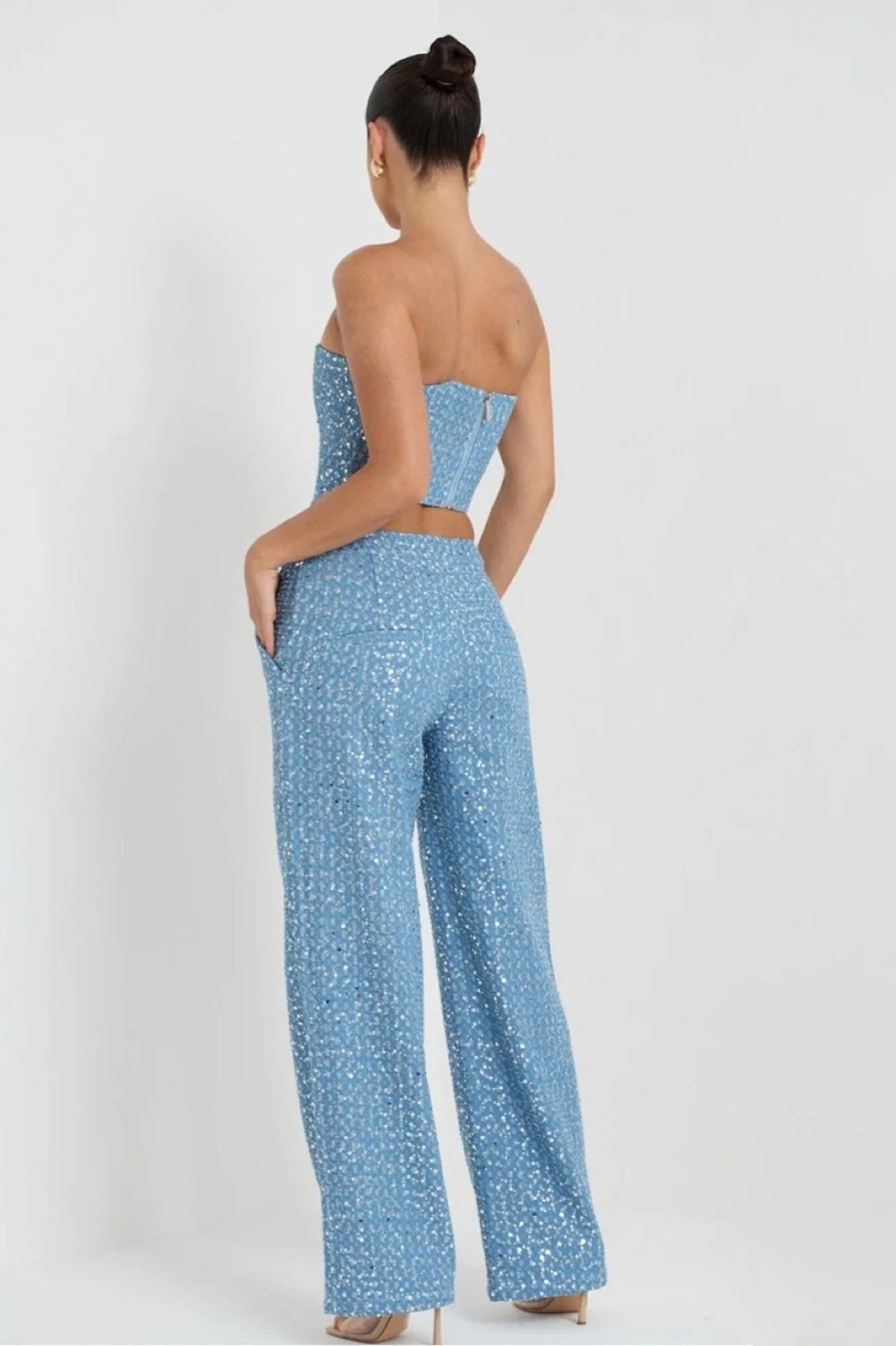Carina® | Sequin Denim Trousers Set - Image 2