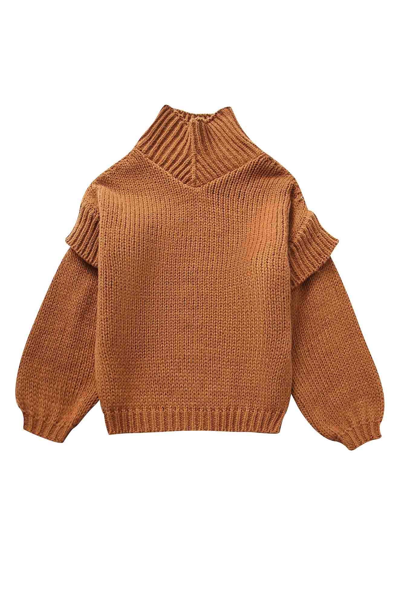 Carina | Solid color sweater with long sleeves and a cowl neckline - Image 11