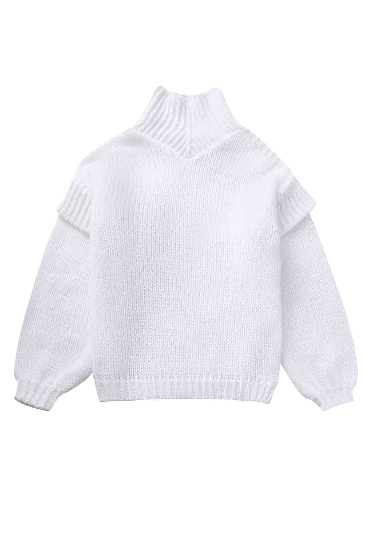 Carina | Solid color sweater with long sleeves and a cowl neckline - Image 6