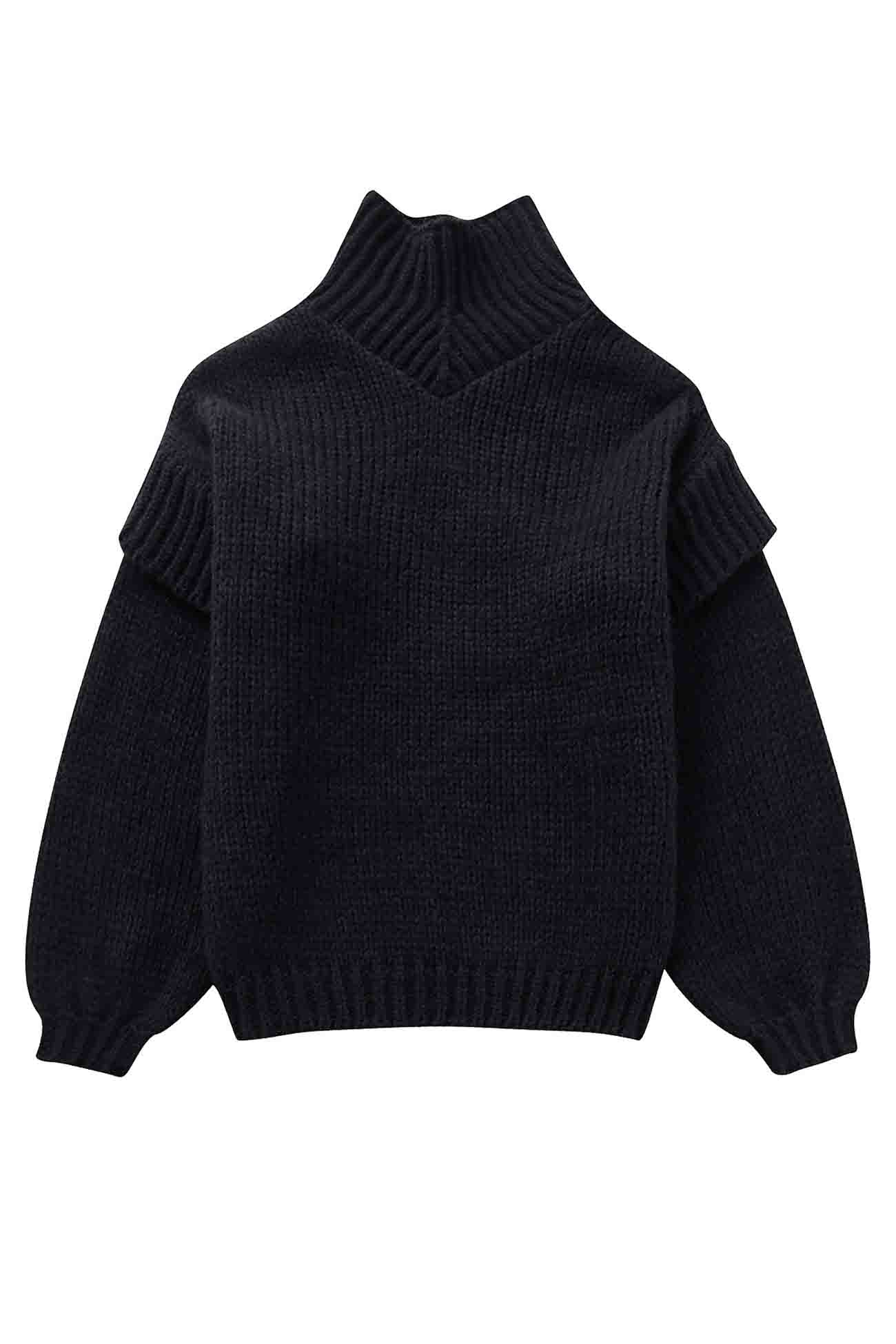 Carina | Solid color sweater with long sleeves and a cowl neckline - Image 9