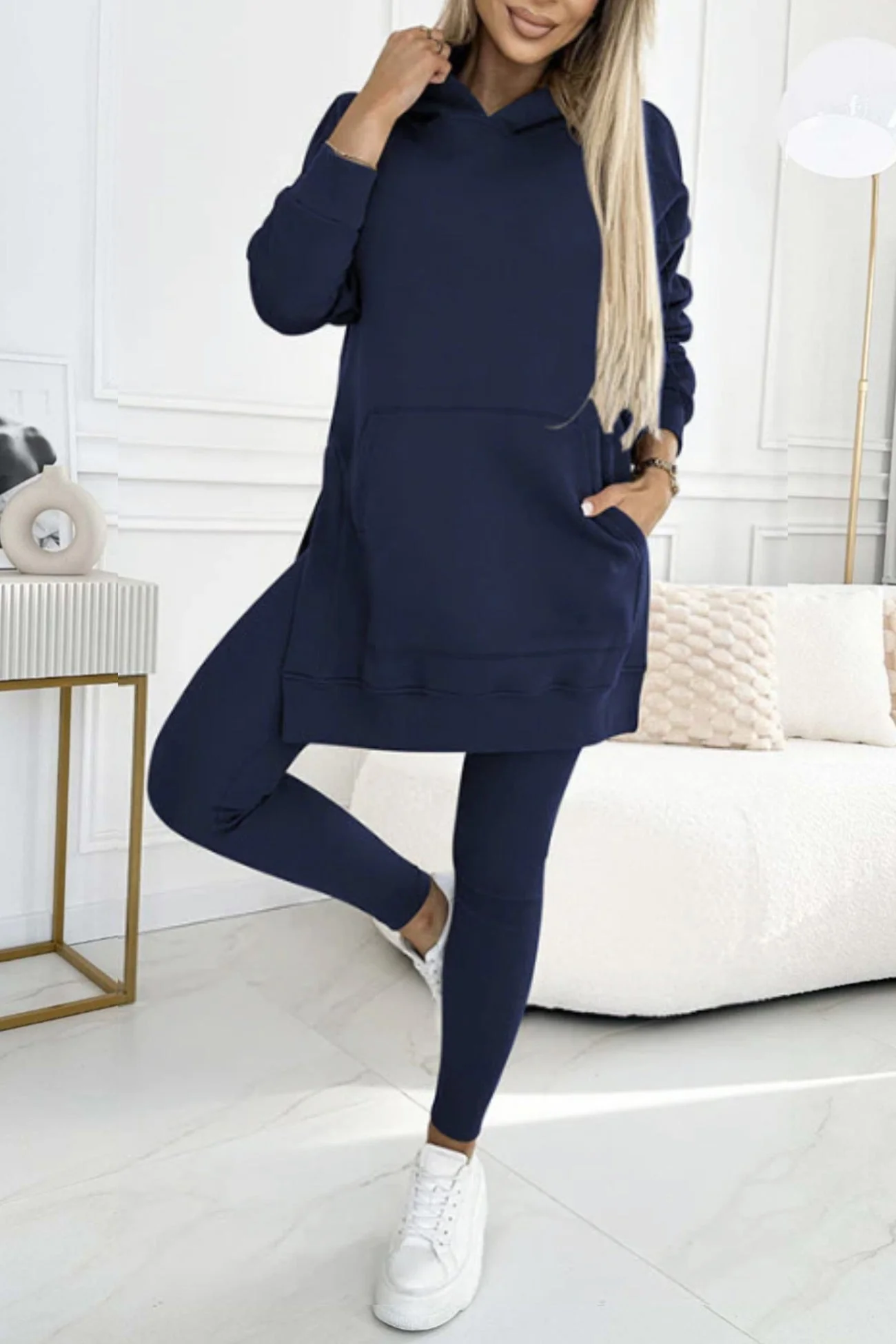 Carla | Mid-Length Hooded Slit Leggings Suits - Image 22