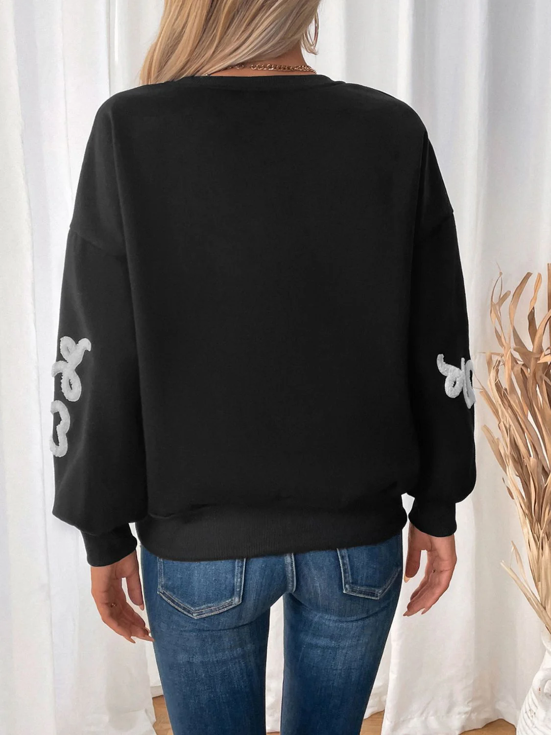Carla | Perfee Heart crew neck long sleeve sweater - Image 2