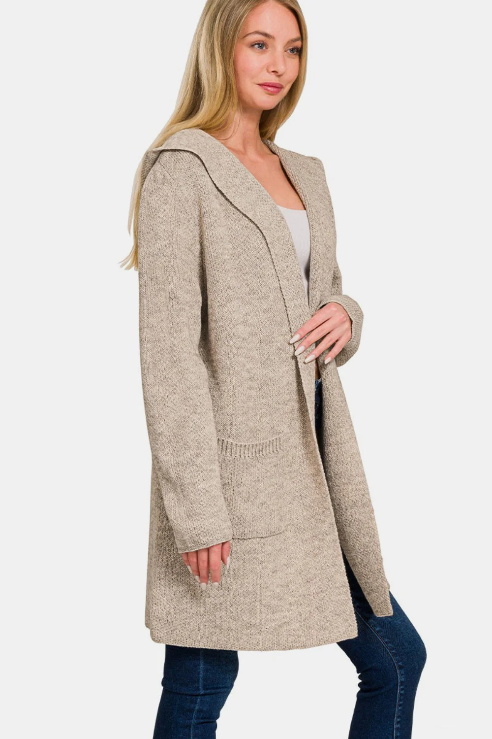 Carmen | Hooded sweater cardigan with open front