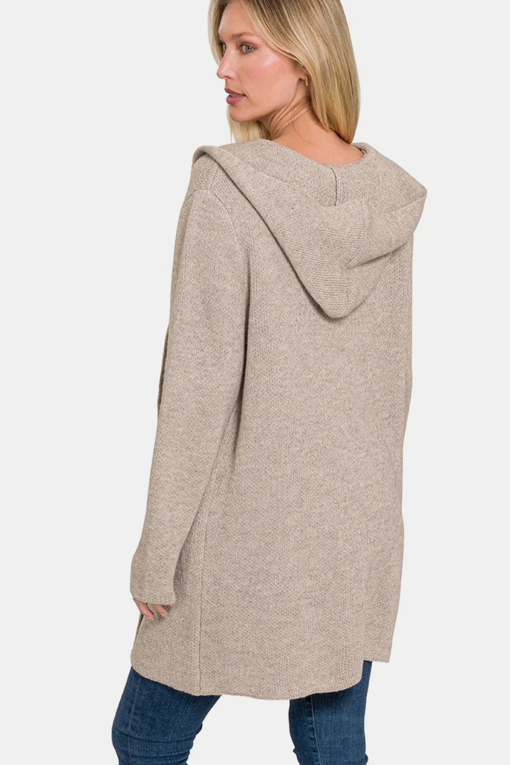 Carmen | Hooded sweater cardigan with open front - Image 2
