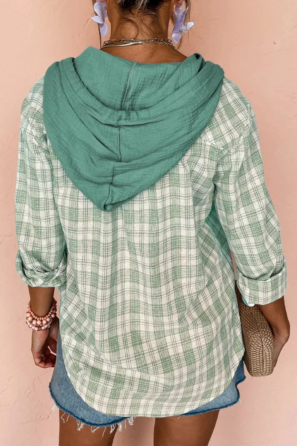 Carolina | Hooded jacket with drawstring and buttons - Image 2