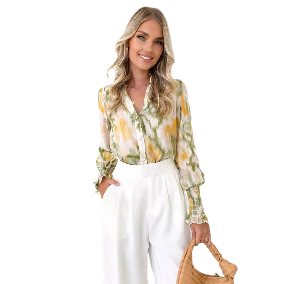 Carolina® | Women'S Blouse With Elegant Color Gradient And Trendy Puff Sleeves - Image 5
