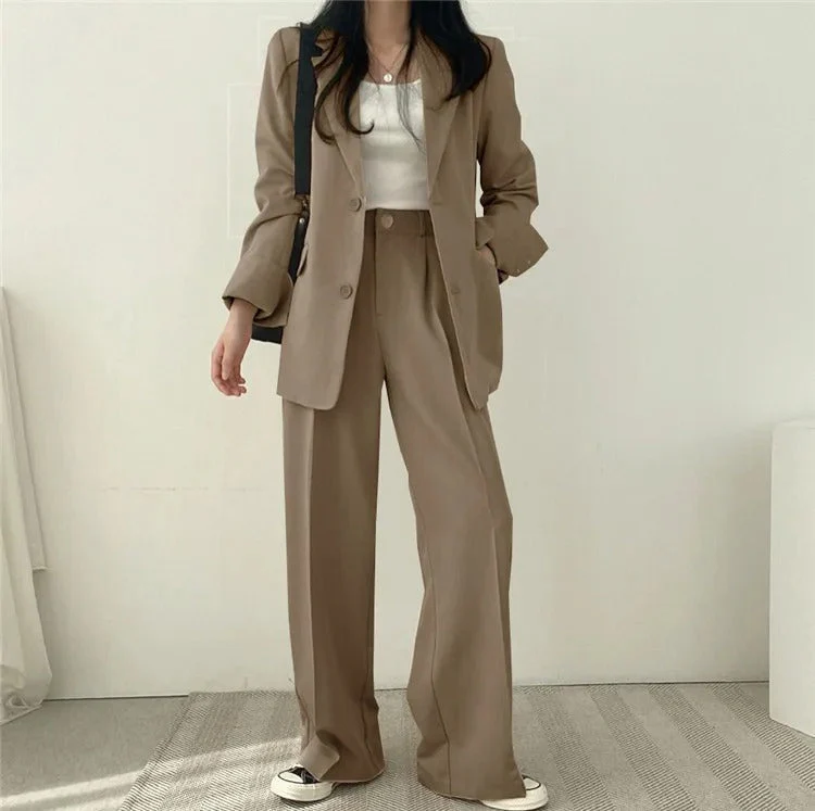 Cayetana® | Women's solid-color blazer and straight-cut pants set - Image 9