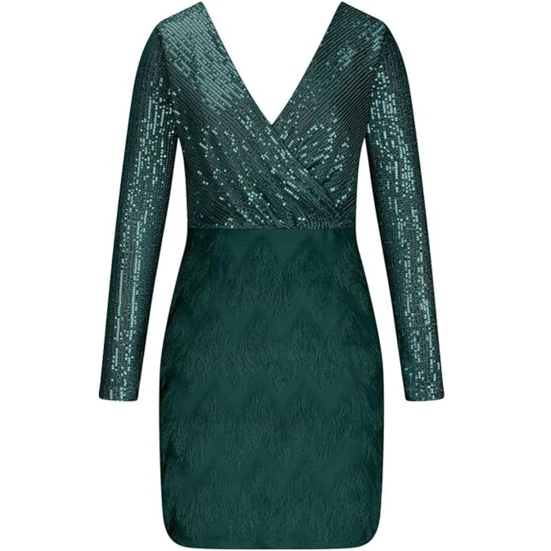 Celia® | Sequin Dress With V-Neck - Image 18