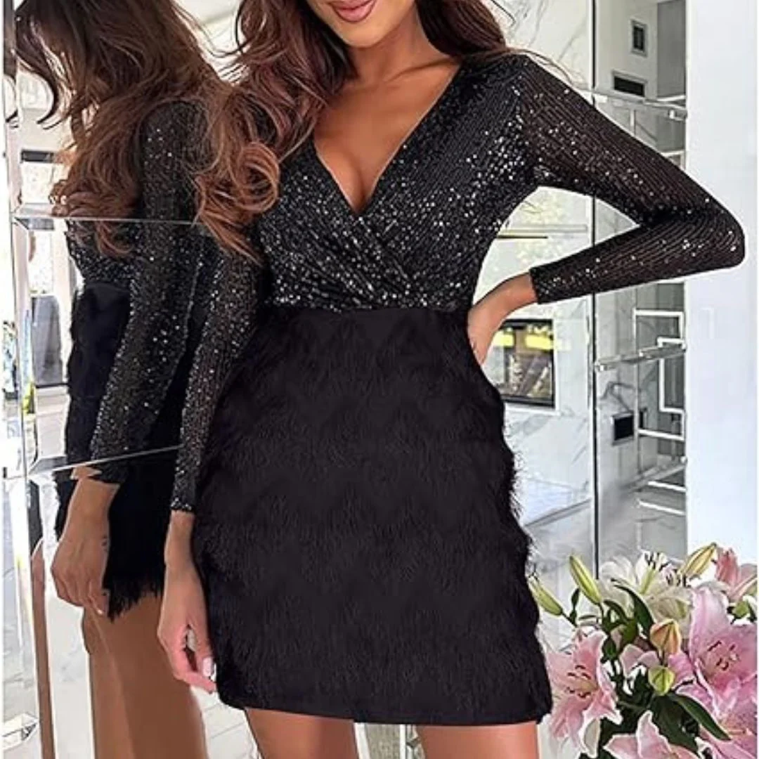 Celia® | Sequin Dress With V-Neck - Image 21