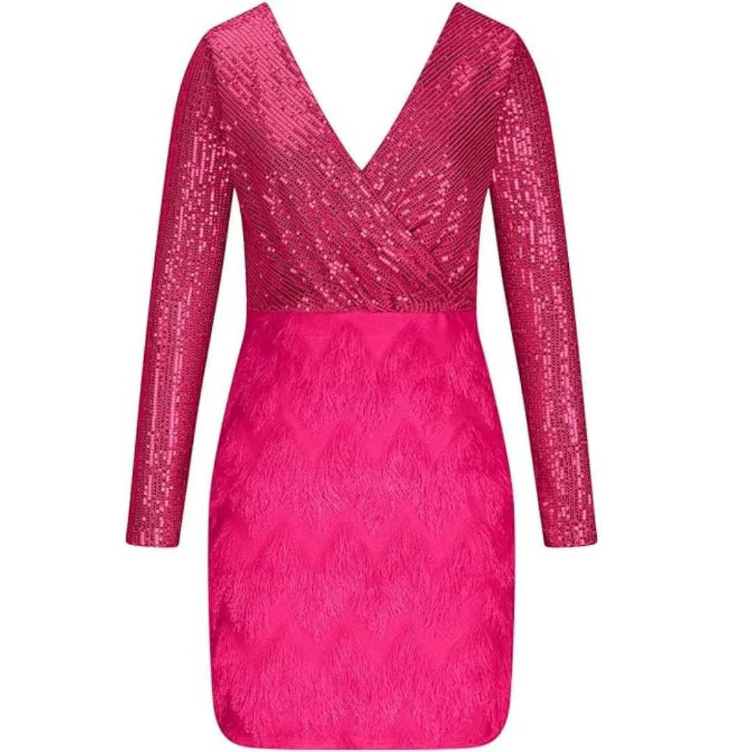 Celia® | Sequin Dress With V-Neck - Image 8