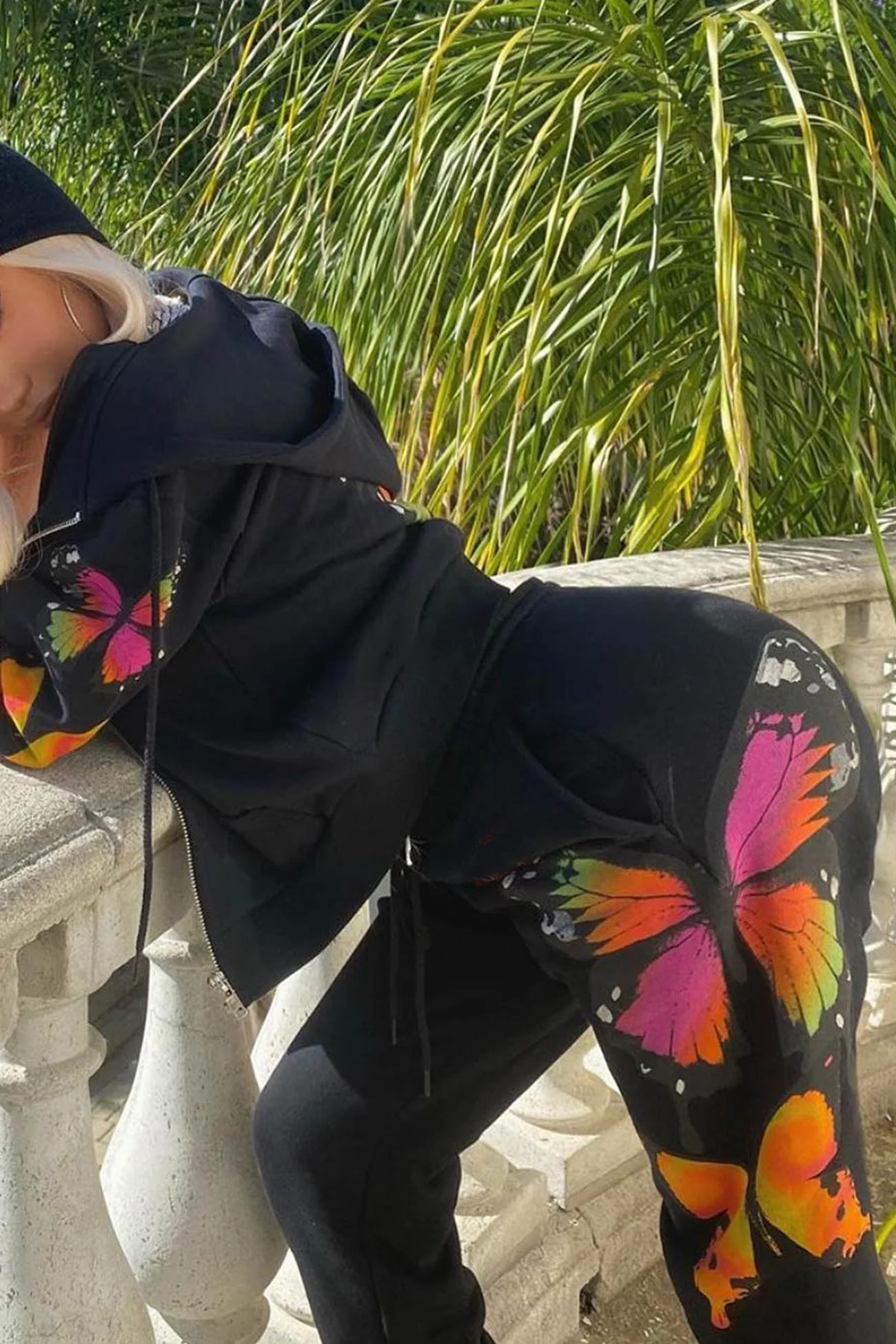 Charlotte | Butterfly print zip hoodie set - Image 18