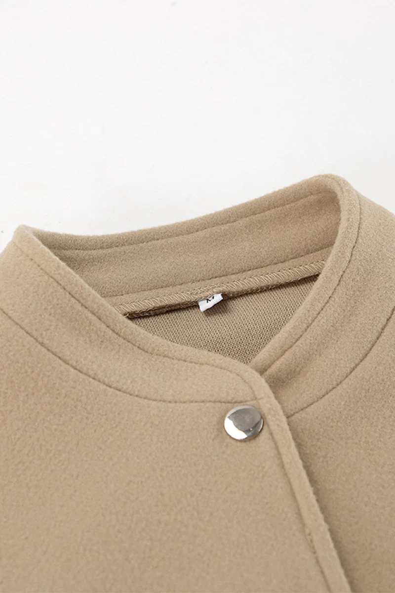 Charlotte | Casual street outerwear with plain pocket large mandarin collar - Image 8