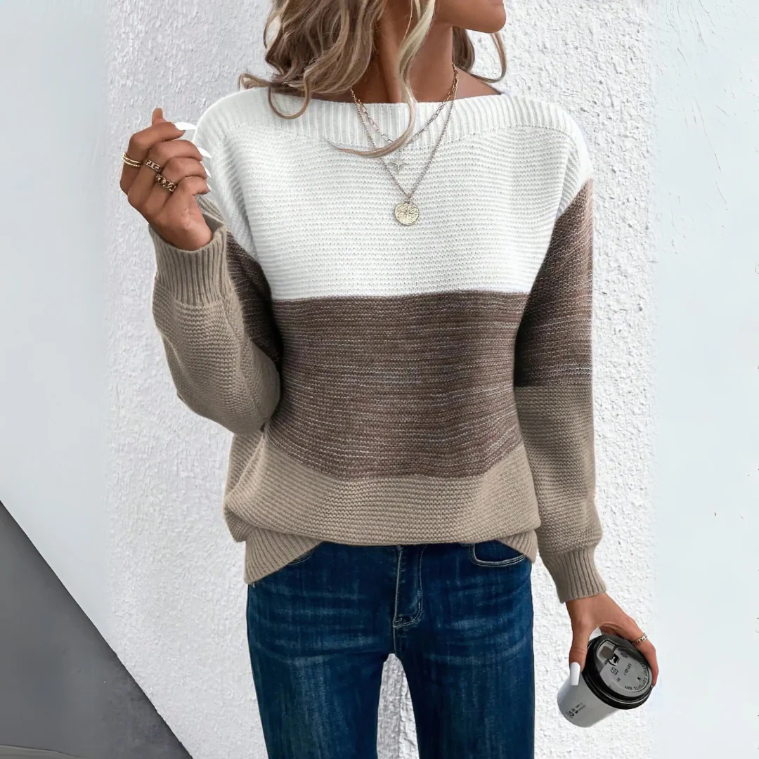 Chloe | Elegant Patchwork Sweater - Image 2