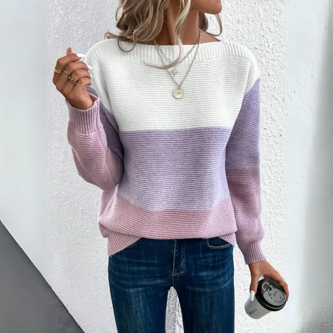 Chloe | Elegant Patchwork Sweater - Image 3