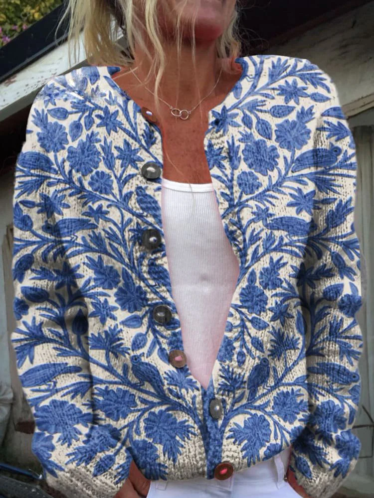 Cinthia | Cardigan with a floral motif