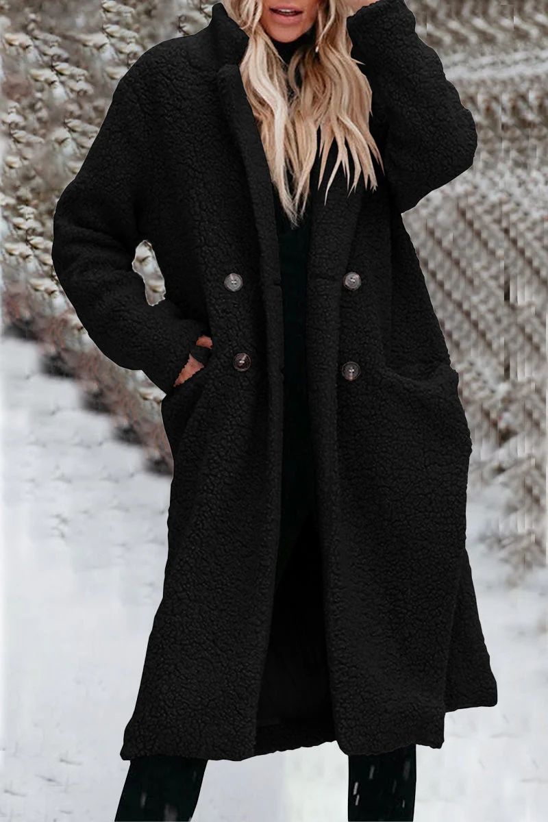 Cinthia | Elegant outerwear with a plain turn-down collar and pockets - Image 2