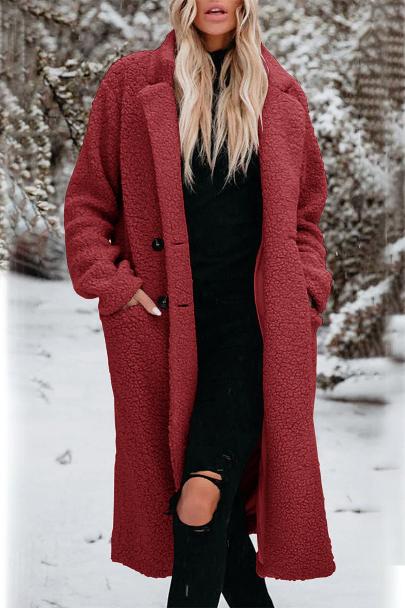 Cinthia | Elegant outerwear with a plain turn-down collar and pockets - Image 5