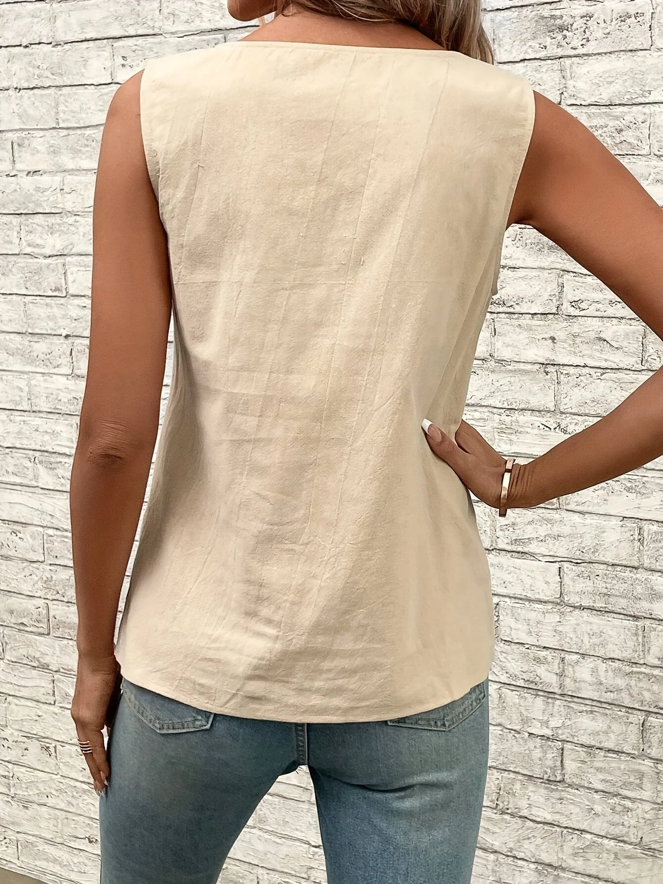 Circe® | Elegant Asymmetrical Neck Tank Top For Women - Image 3