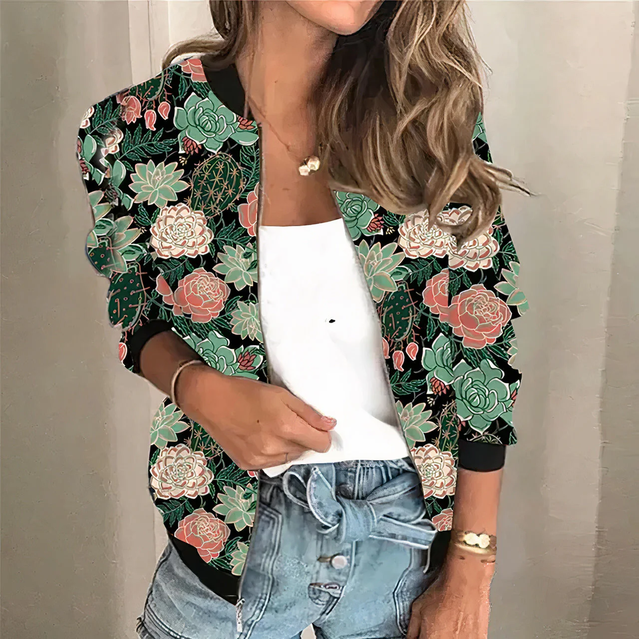 Clara® | Printed Zip-Up Jacket Grace
